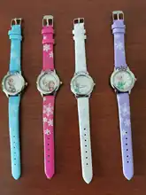 Elsa ver chicas Elsa princesa niños relojes correa de cuero lindo de los niños de dibujos animados relojes de pulsera para regalo para chica niños Relojes