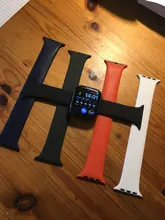 Correa de silicona para Apple Watch, correa elástica de 44mm, 40mm, 38mm, 42mm, Serie 6, 5, 4, 3, SE, 42