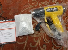 NEWACALOX-Pistola de aire caliente industrial, termorregulador LCD de 2000W, 220V, apto para enchufe de la UE, pistolas de calor con envoltura termal, boquilla de calentador