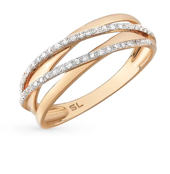 

Gold ring with diamonds sunlight sample 585