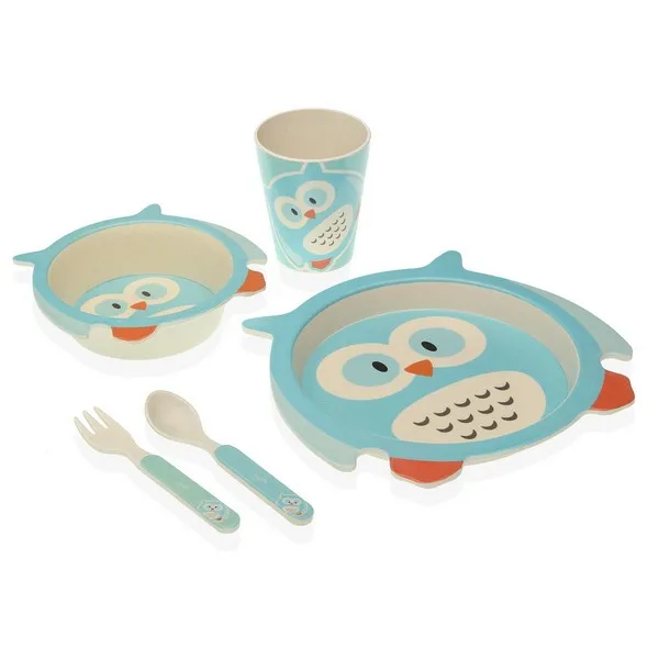 Dinnerware Set Bamboo Fibre Children's Owl (5 pcs) | Дом и сад
