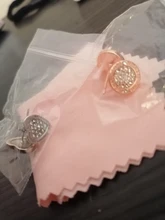 JoiasHome corazón aretes en forma para las mujeres joyería de plata 925 de moda mujer Color oro rosa pendientes de boda regalo