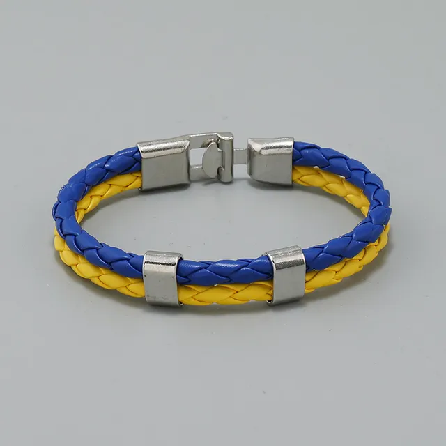 Trendy Ukraine National Flag Bracelets Handmade Natural Stone Beads Bracelet Yellow Blue Ukrainian Flag Patriotism Pride