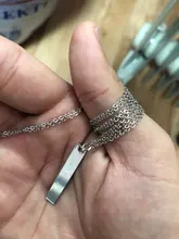 Collar con colgante rectangular de color negro para hombre, Gargantilla de acero inoxidable sencilla a la moda, joyería Kolye, Collar de hombre