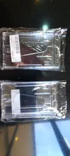 Uds duro sostenedor de insignias plástico Doble Tarjeta de titular de tarjeta de identificación de negocios transparente Vertical titular de la tarjeta de crédito titular de la placa de