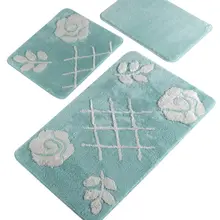 Коврик для ванной | коврик для ванной нескользящие Противоскользящие коврики пастельные Мятные 3л набор 60X100 cm-50X60 Cm-40X60 см