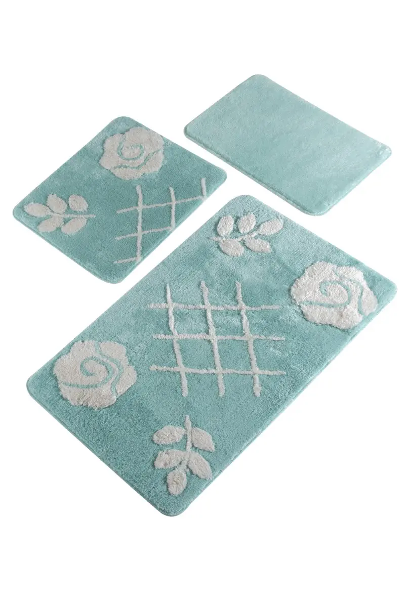 

Bath Mat-mats | Mat Bath Mats Non Slip Anti Mould Mats Pastel Mint 3L Set 60X100 cm-50X60 Cm-40X60 Cm