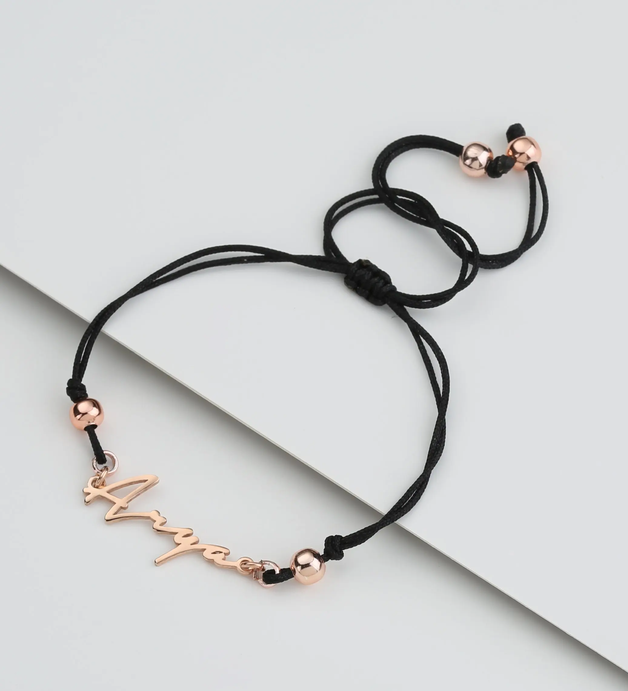 

Vaoov 925 Sterling Silver Corded Hand Written Personalized Bracelet