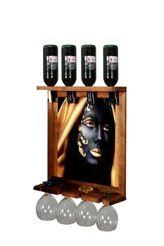 

Wall Art Picture Wooden Wine Rack Bottle Organizer Holders Beer Whiskey Bottle Bar Home Party Kitchen Salon Accessory