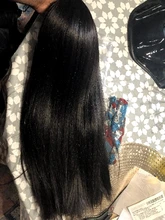 Peluca con diadema para mujer, pelo liso y negro de 16-24 pulgadas, peluca con diadema sintética Natural para mujer, peluca con diadema para uso diario