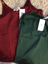 Top Women Tank-Tops Spaghetti-Strap White Cami Satin Silk Summer Camisole Basic V-Neck