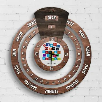 

Personalized Professional Social Media Specialist Infinite Mayan Calendar Wooden Wall Clock-2