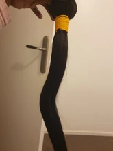 ALIANNA-extensiones de cabello humano para mujer, mechones de pelo largo y liso, brasileño, 32, 34, 36, 38 y 40 pulgadas, n. ° 1B, 30 pulgadas