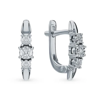 

Gold earrings with diamonds sunlight sample 585