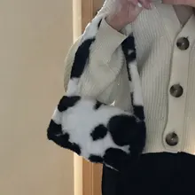 Bolso Vintage de invierno con patrón de cebra para mujer, bolsa inferior de hombro de felpa, bolso para el otoño, de piel suave y cálida