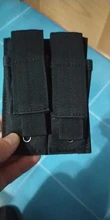 Bolsa Molle de nailon de 9mm, bolsa táctica doble de doble pistola para revistas, cierre la funda para caza militar Glock 1911 HK USP Mag