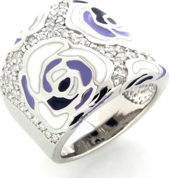

Silverhouse ring with enamel and cubic zirconia