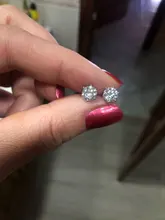 OEVAS Real 0,5-1 quilate D Color esmeralda, pendientes para las mujeres de calidad superior 100% de Plata de Ley 925 Plata brillante joyería de la boda