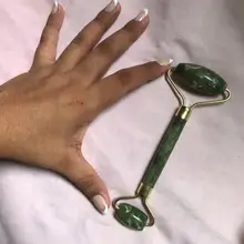 Rodillo de Jade de piedra Natural para masaje Facial, rodillo de Jade de doble cabeza para relajación de cuello cuerpo y adelgazamiento, herramienta de levantamiento Facial
