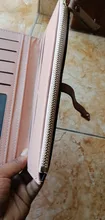 Cartera larga de piel sintética para mujer, monedero cartera borla, tarjetero, bolso de mano tipo monedero