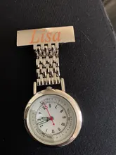 Personaliza tu nombre grabado Pin broche Gran Conde Pluse Metro Dial luminoso mano de calidad superior de acero inoxidable Fob reloj de bolsillo de la enfermera