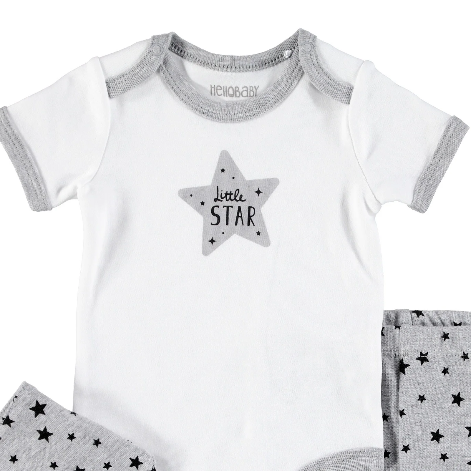 Ebebek HelloBaby/комплект из 3 предметов: боди с короткими рукавами и принтом звезд шарфа|