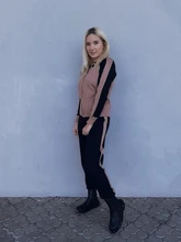 Tracksuits Women Cardigan Sweater Waist-Pants Spring Two-Piece-Sets Knitted White Fashion