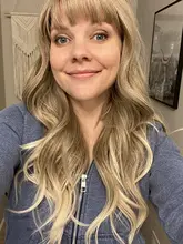 EASIHAIR-Peluca de cabello ombré ondulado para mujer afroamericana, cabellera artificial larga con flequillo, color gris, resistente al calor