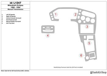 

Interior trim for Mitsubishi Eclipse 1990-1994. Set L1247.