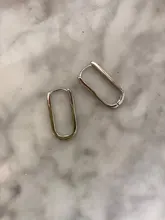 XIYANIKE 925 de plata esterlina coreano nuevo de moda O en forma de cuadrado pendientes de aro temperamento Simple encanto elegante, accesorios de la joyería