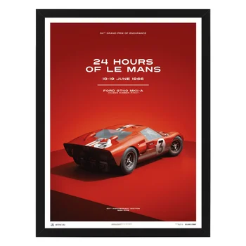 

Poster in the frame Ford gt40-dan gurney-red-24 H Le Mans - 1966, 32x42 cm