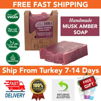 

MUSK AMBER OIL SOAP HALAL HANDMADE 100G SOAP BAR