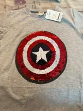 Ropa de verano para bebés, camisetas para niños y niñas, 1 Uds., gráfica con lentejuelas mágicas, Reversible, de algodón, informal, a la moda