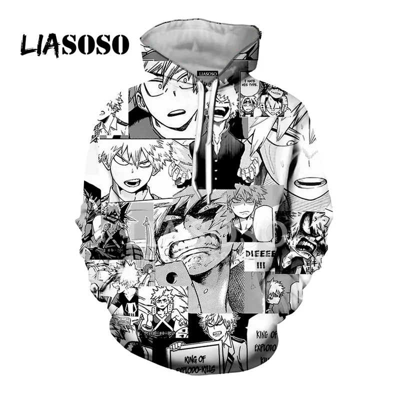 LIASOSO, новинка, аниме, комиксы, Boku, No Hero Academy, Bakugou, кацуки, 3D принт, унисекс, толстовки с капюшоном, кофты, Harajuku, топы, X2780 - Цвет: 4