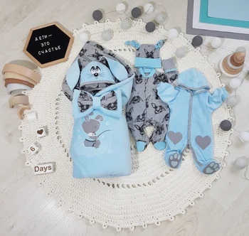 

Комплект на выписку "Заюшка" 6-ти предметный ЗИМА Комплекты на выписку и для прогулок 0-6 мес