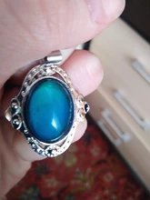 Collares de estilo Retro, joyería elíptica de Palacio, collar con Control de temperatura, cambio de Color, cadena de acero inoxidable