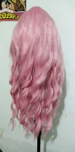 Pink Wigs Bangs Synthetic-Wig Wavy Hair Lolita Cosplay American Alan Eaton Long Women