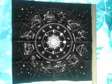 Mantel de cartas de Tarot de 12 Constelaciones, juego de mesa de terciopelo, adivinación, Altar, paño, astrología, oráculo, Bloc de tarjetas