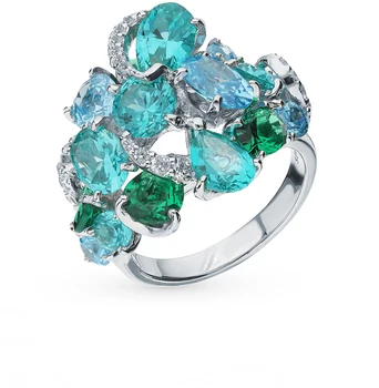 

Silver ring with cubic zirconia sunlight sample 925