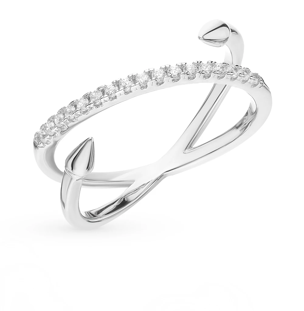 Серебряное кольцо с фианитами SUNLIGHT проба 925