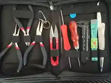 Juego de Herramientas de joyería DIY, pinzas, herramienta de reparación con alicates, pinzas de tijera, pinzas de cinta métrica, Color mixto F80