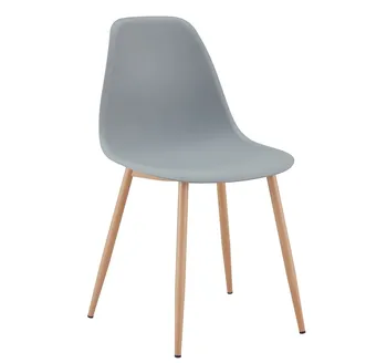 

Chair CLUNY, metal wood color, polypropylene Gray