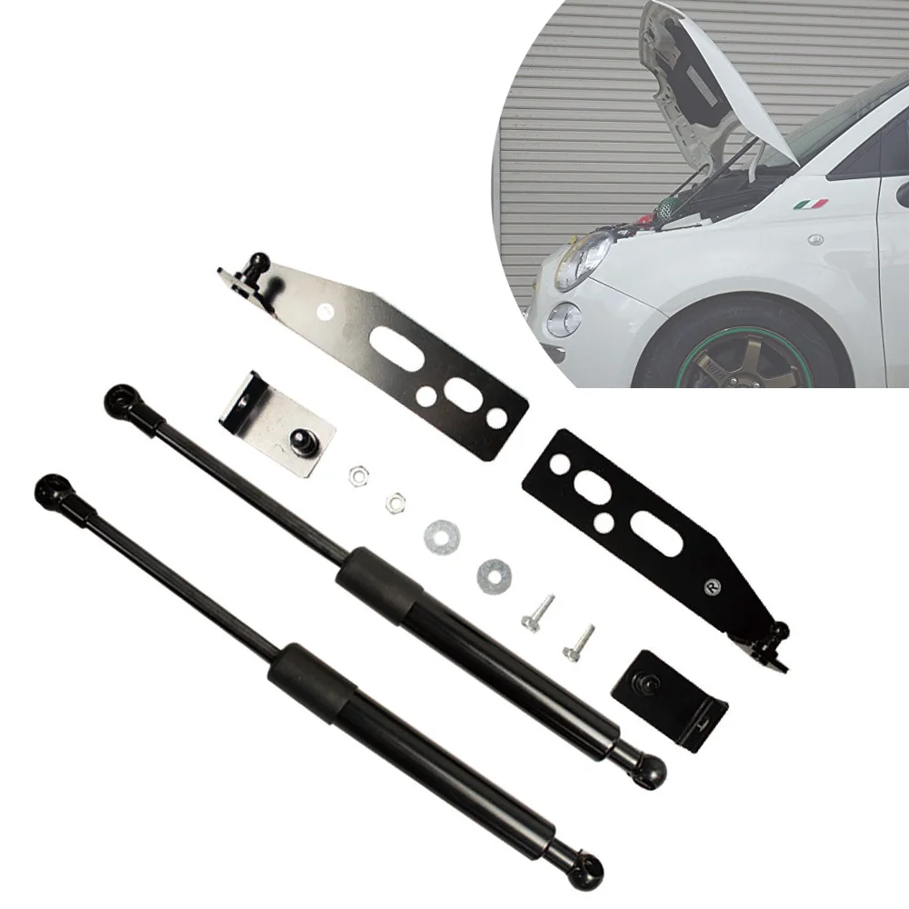  for Fiat 500 Font Bonnet Hood Modify Carbon Fiber Gas Struts Lift Support Shock Damper Accessories 