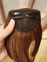 Buqi-flequillo falso para mujer adulta, pinza con flecos, flequillo, negro, marrón, Rubio, accesorios para el cabello