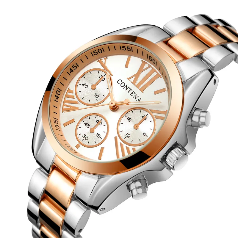 Reloj Mujer роскошные брендовые часы женские серебристые золотые из нержавеющей