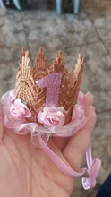 Tiara de cumpleaños para niñas recién nacidas, diadema de princesa de encaje de flores, regalos de cumpleaños