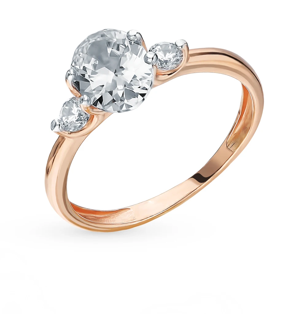 Серебряное кольцо с фианитами SUNLIGHT проба 925