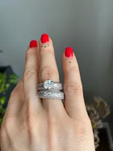 Conjunto de anillos de boda para mujer, de lujo, Plata de Ley 925, grande, compromiso, dedo africano, regalo de Navidad, joyería R4428