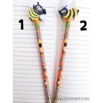 

Pencil with Eraser Funny Bee