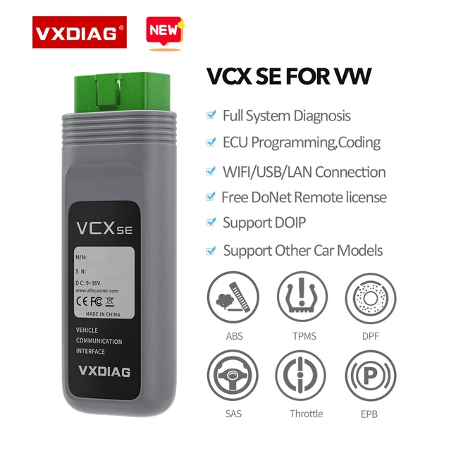 VXDIAG VCX SE For VW DOIP OBD2 Diagnosis Scanner WIFI Car Mechanical tools ECU programming tpms Auto Diagnostic Tools For Audi 1